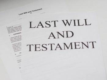 close up view of last will and testament document